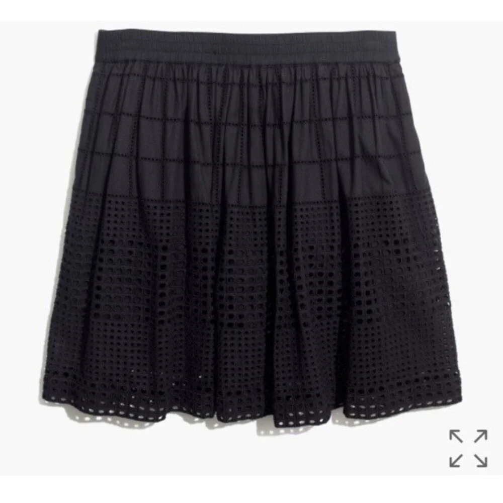 Madewell Black Beachhouse Eyelet Skirt Size M